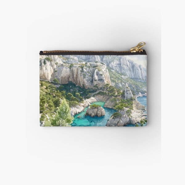 Item preview, Calanques de Cassis in Watercolor Style — Digital Art Transformation from Real Photography  designed and sold by M.ALK.Watercolor.