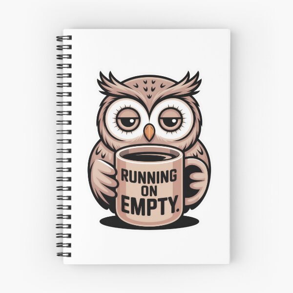 Item preview, Running On Empty Sleepy Owl designed and sold by PrintologyAura.