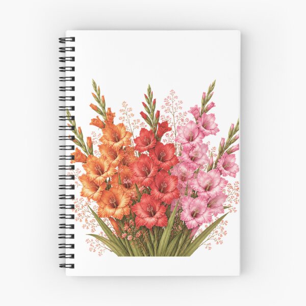 Item preview, Vintage Gladiolus Bouquet Botanical Illustration Watercolor Pink Orange Flowers designed and sold by Panom Suavichien.