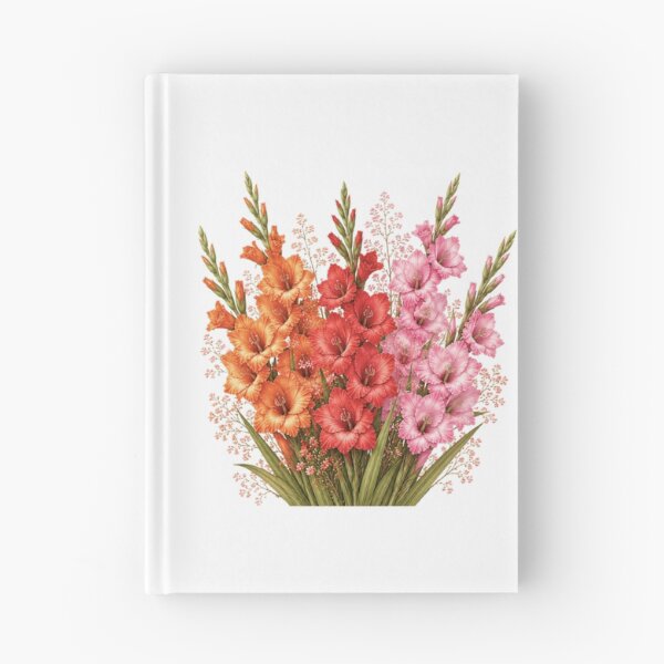 Item preview, Vintage Gladiolus Bouquet Botanical Illustration Watercolor Pink Orange Flowers designed and sold by Panom Suavichien.