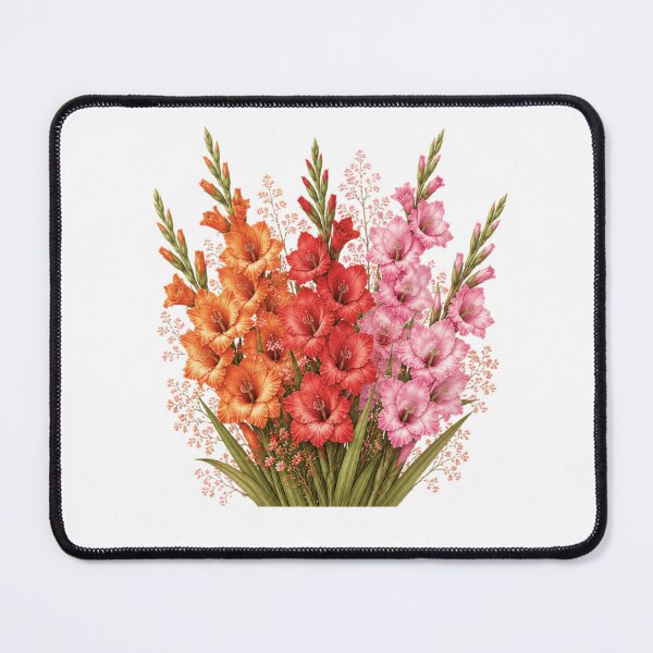 Item preview, Vintage Gladiolus Bouquet Botanical Illustration Watercolor Pink Orange Flowers designed and sold by Panom Suavichien.