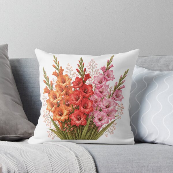 Item preview, Vintage Gladiolus Bouquet Botanical Illustration Watercolor Pink Orange Flowers designed and sold by Panom Suavichien.