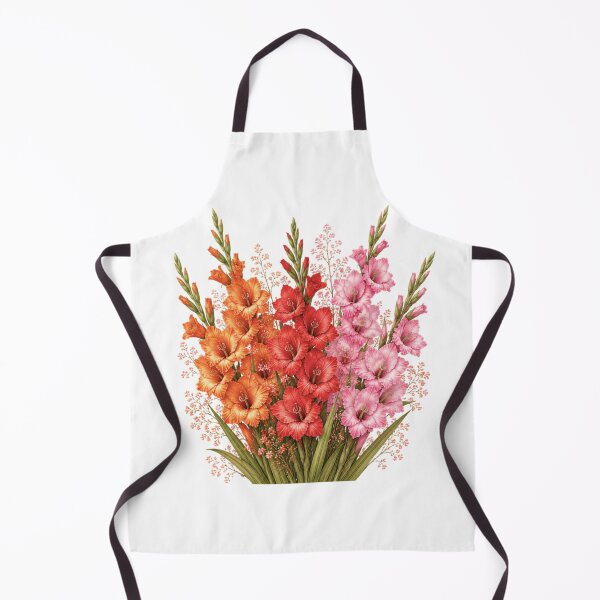 Item preview, Vintage Gladiolus Bouquet Botanical Illustration Watercolor Pink Orange Flowers designed and sold by Panom Suavichien.