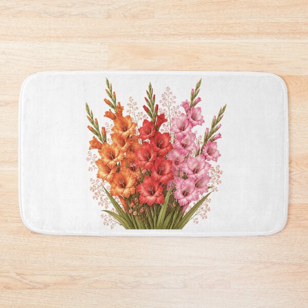 Item preview, Vintage Gladiolus Bouquet Botanical Illustration Watercolor Pink Orange Flowers designed and sold by Panom Suavichien.