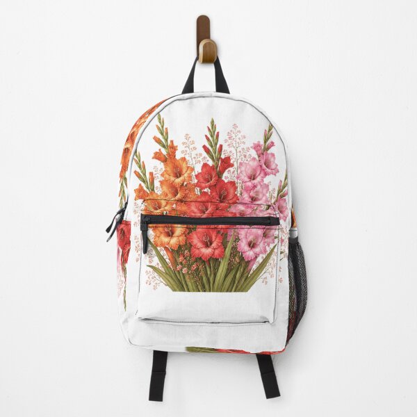 Item preview, Vintage Gladiolus Bouquet Botanical Illustration Watercolor Pink Orange Flowers designed and sold by Panom Suavichien.