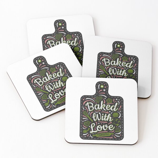 Item preview, Baked with Love kitchen black cutting board  designed and sold by Bearlala.