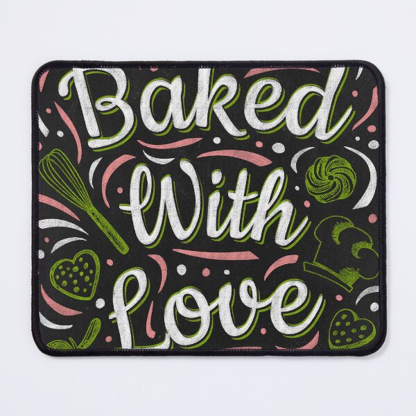 Item preview, Baked with Love kitchen black cutting board  designed and sold by Bearlala.