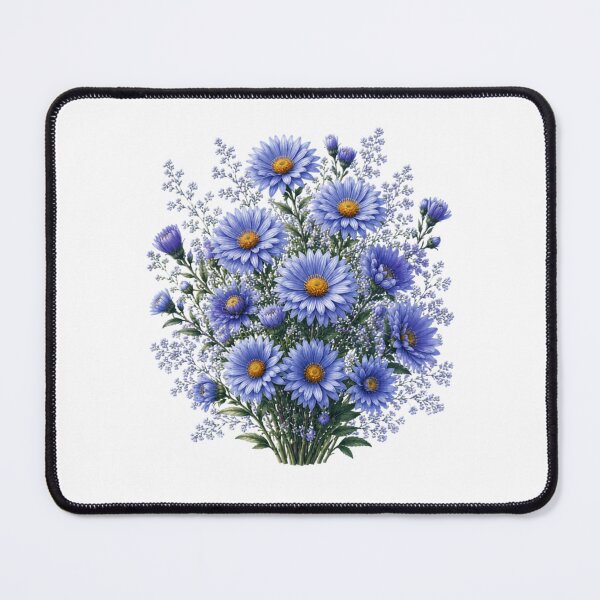 Item preview, Vintage Blue Aster Cornflower Botanical Illustration Watercolor Blue Flowers designed and sold by Panom Suavichien.