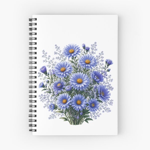 Item preview, Vintage Blue Aster Cornflower Botanical Illustration Watercolor Blue Flowers designed and sold by Panom Suavichien.