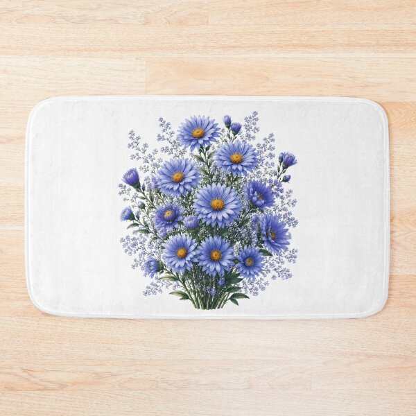 Item preview, Vintage Blue Aster Cornflower Botanical Illustration Watercolor Blue Flowers designed and sold by Panom Suavichien.