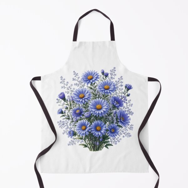 Item preview, Vintage Blue Aster Cornflower Botanical Illustration Watercolor Blue Flowers designed and sold by Panom Suavichien.