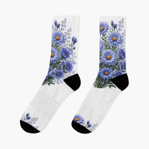 Item preview, Vintage Blue Aster Cornflower Botanical Illustration Watercolor Blue Flowers designed and sold by Panom Suavichien.