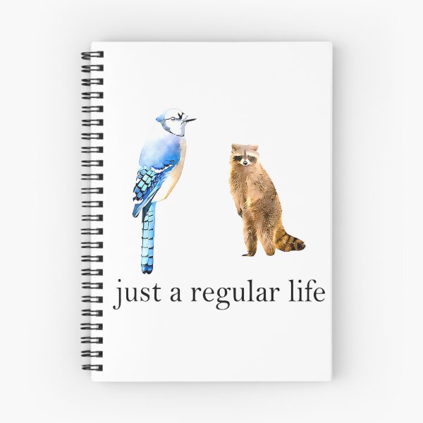 Item preview, Just a Regular Life Blue Jay Raccoon Funny Wildlife Meme  designed and sold by URGlden.