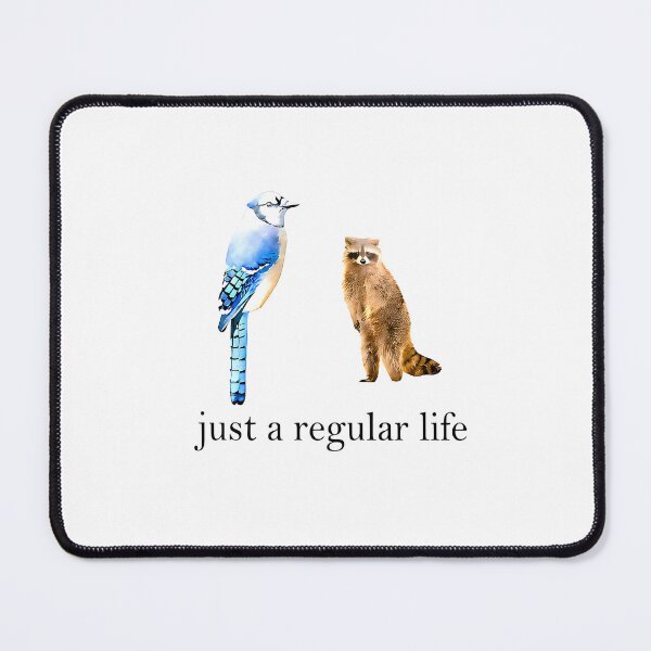 Item preview, Just a Regular Life Blue Jay Raccoon Funny Wildlife Meme  designed and sold by URGlden.