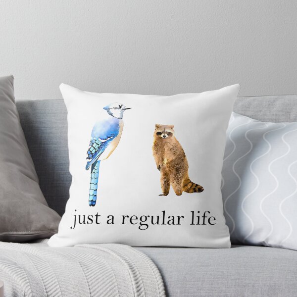 Item preview, Just a Regular Life Blue Jay Raccoon Funny Wildlife Meme  designed and sold by URGlden.