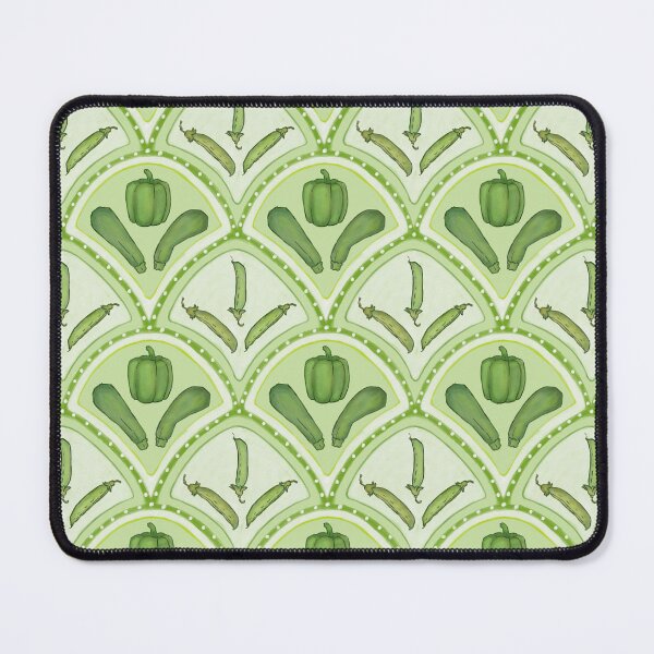 Item preview, Green scalloped edge Garden vegetable pattern designed and sold by EmmaSB-Designs.