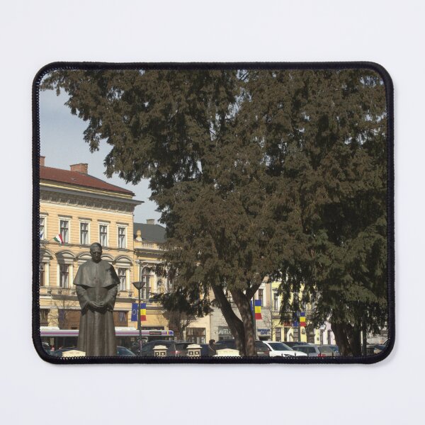 Item preview, Historical city center with classical architecture, stone statue and large green trees. designed and sold by FlorinWorks.