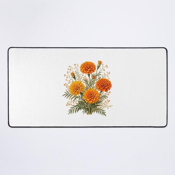 Item preview, Vintage Marigold Bouquet Botanical Illustration Watercolor Orange Autumn Flowers designed and sold by Panom Suavichien.