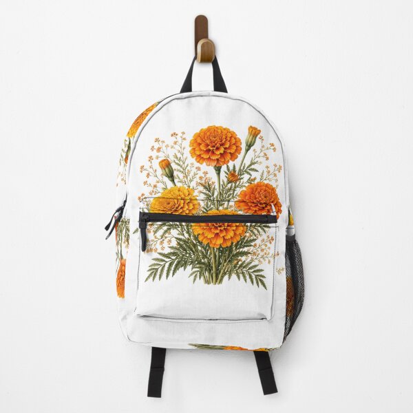 Item preview, Vintage Marigold Bouquet Botanical Illustration Watercolor Orange Autumn Flowers designed and sold by Panom Suavichien.