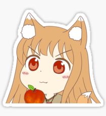 Peeking Chibi Holo Apple - Spice and Wolf Sticker