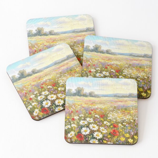 Item preview, Wildflower Meadow Landscape Painting designed and sold by Rutvain.