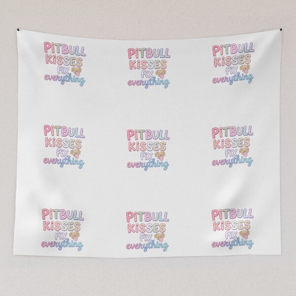 Item preview, Sweet Pastel Pitbull Kisses Fix Everything Art designed and sold by My Pitbull Place.