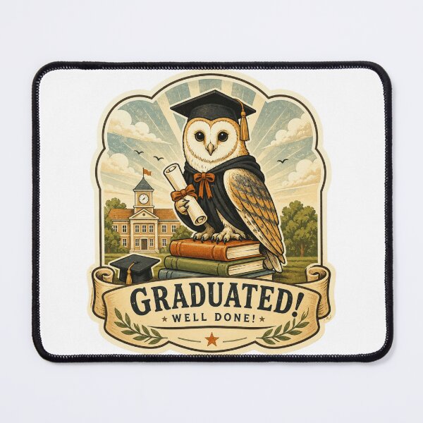 Item preview, Retro Barn Owl Graduate Sticker designed and sold by Airimo.