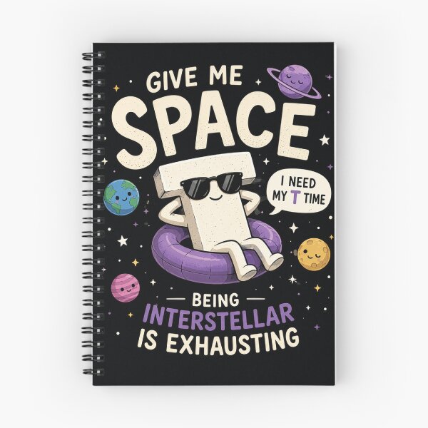 Item preview, Give Me Space Funny T Shirt – Cute Space Pun “I Need My T Time” Cartoon Letter Design designed and sold by Kate1art.