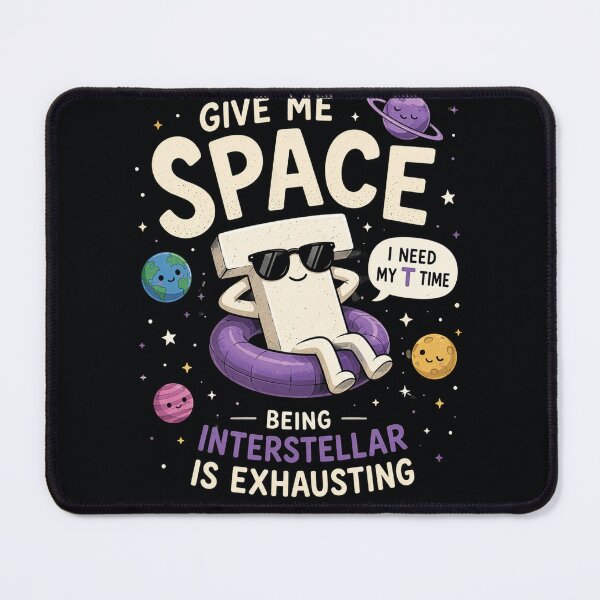 Item preview, Give Me Space Funny T Shirt – Cute Space Pun “I Need My T Time” Cartoon Letter Design designed and sold by Kate1art.