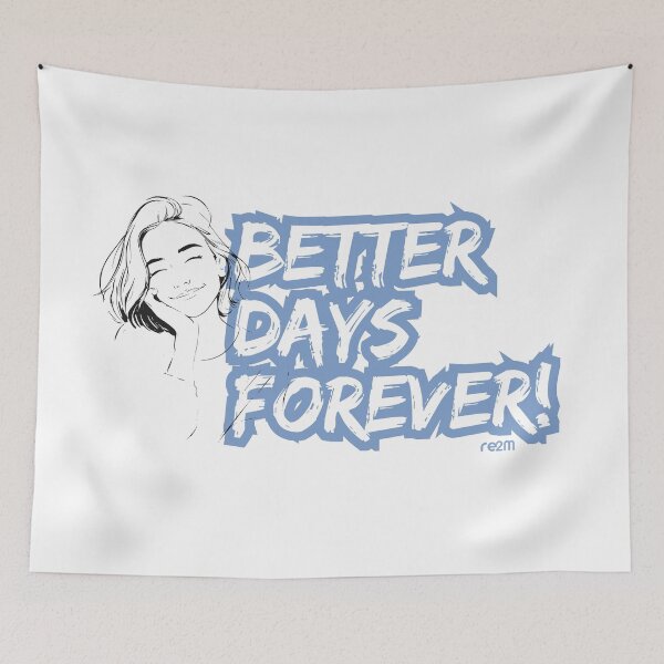 Item preview, Better Days Forever: Serene Girl Illustration - Positive Aesthetic designed and sold by re2m.