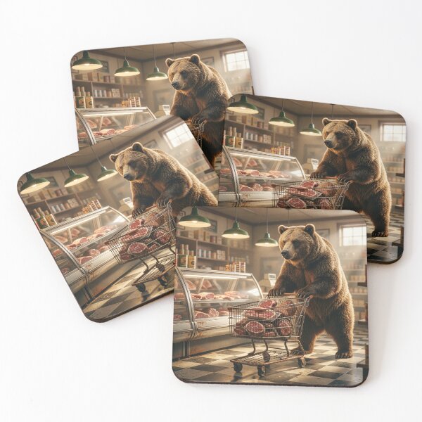 Item preview, Grizzly Bear Visits the Butcher's Counter designed and sold by Tridentulus.
