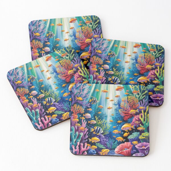 Item preview, Sunlit Coral Reef Paradise Illustration designed and sold by WildlifeInc.