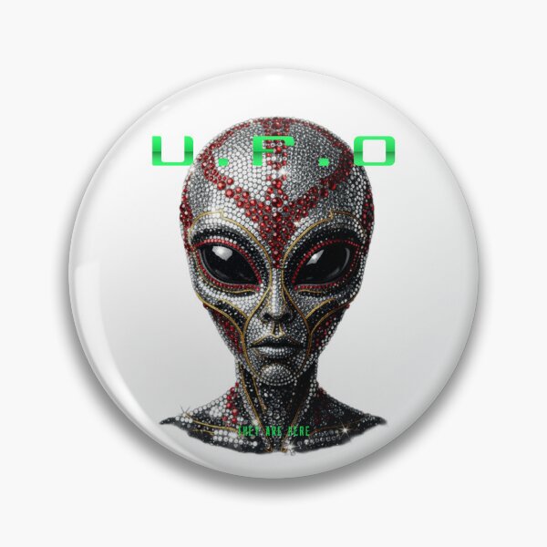 Item preview, UFO They Are Here Sparkling Glitter Adults Alien Face designed and sold by Fanybany.