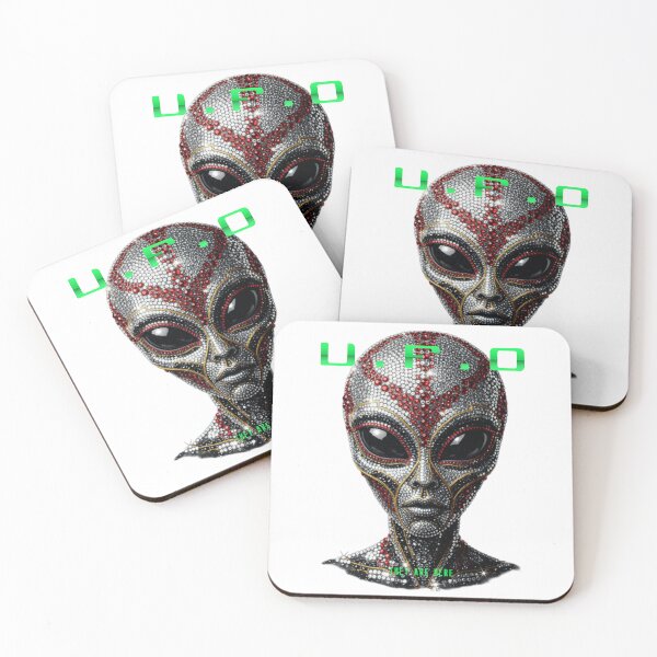 Item preview, UFO They Are Here Sparkling Glitter Adults Alien Face designed and sold by Fanybany.