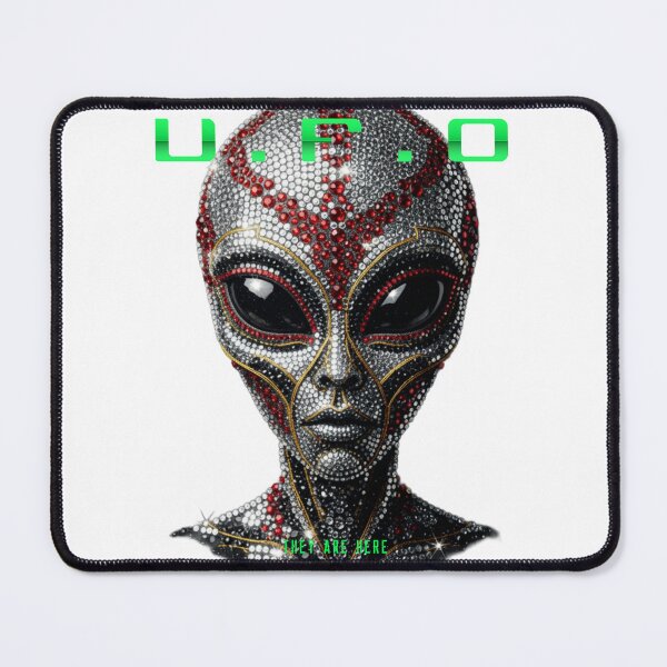 Item preview, UFO They Are Here Sparkling Glitter Adults Alien Face designed and sold by Fanybany.