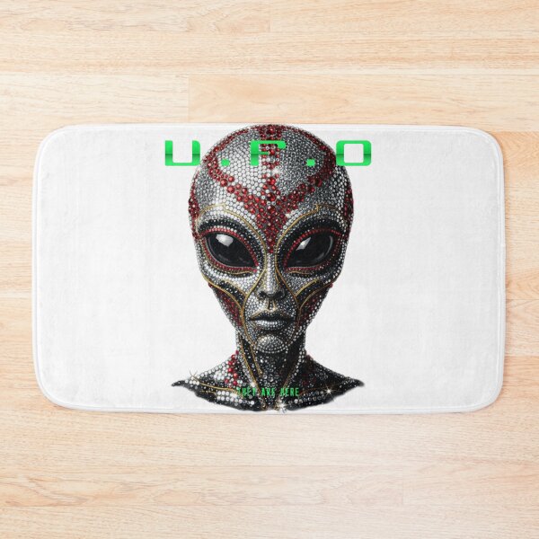 Item preview, UFO They Are Here Sparkling Glitter Adults Alien Face designed and sold by Fanybany.
