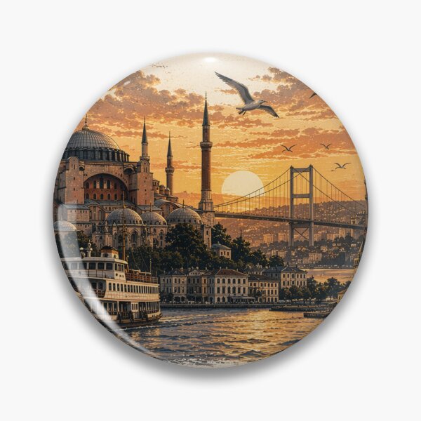 Item preview, Istanbul Sunset Skyline Vintage | Turkey City Aesthetic Travel Streetwear designed and sold by Kate1art.