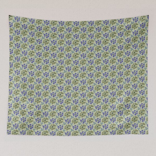 Item preview, mosaic blu flowers neutral designed and sold by RhoQA.
