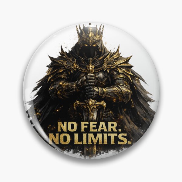 Item preview, No Fear No Limits Shirt, Dark Warrior Graphic Tee, Motivational Streetwear, Powerful Knight Design, Gym Mindset T-Shirt designed and sold by Falcoreale.
