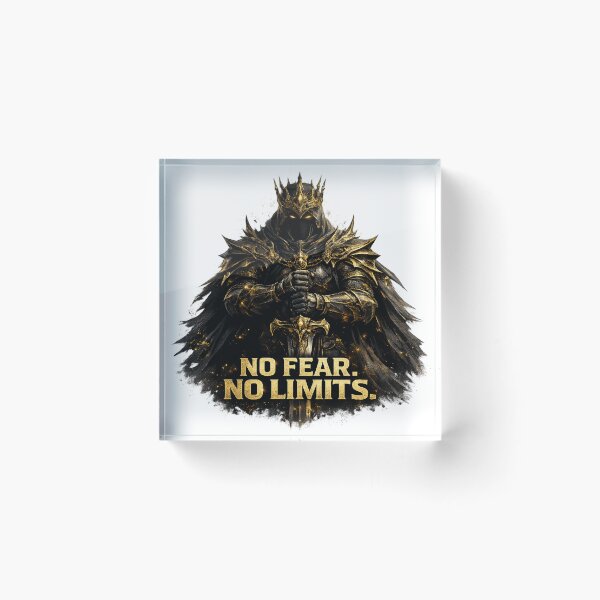 Item preview, No Fear No Limits Shirt, Dark Warrior Graphic Tee, Motivational Streetwear, Powerful Knight Design, Gym Mindset T-Shirt designed and sold by Falcoreale.
