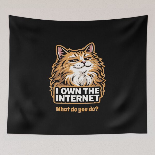 Item preview, Sassy Cat I Own The Internet Funny Feline Meme designed and sold by AntiqueImages.