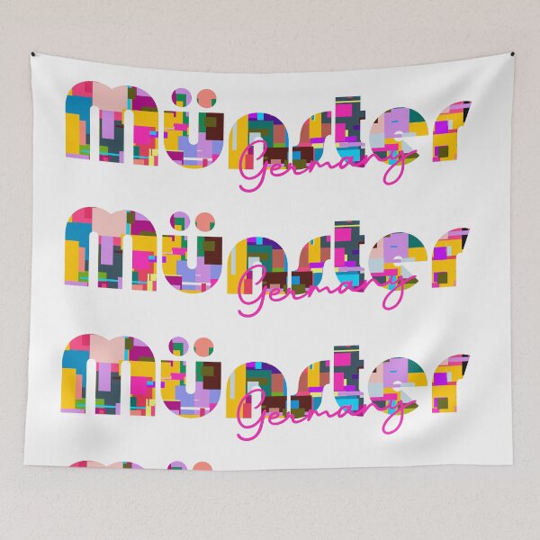 Item preview, Münster, Germany, Vibrant Abstract City Typography Art designed and sold by Wanderful-roads.
