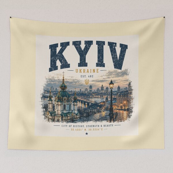 Item preview, Kyiv Ukraine Skyline Vintage | Historic City Aesthetic Travel Streetwear Design designed and sold by Kate1art.