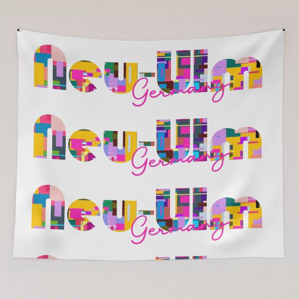 Item preview, Neu-Ulm, Germany, Vibrant Abstract City Typography Art designed and sold by Wanderful-roads.