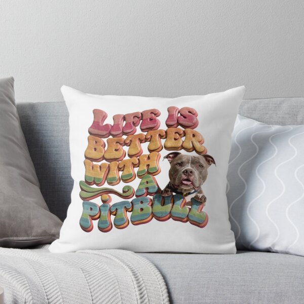 Item preview, Life Is Better With A Pitbull - Puffy 3D Retro Rainbow designed and sold by My Pitbull Place.