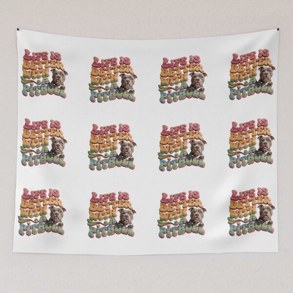 Item preview, Life Is Better With A Pitbull - Puffy 3D Retro Rainbow designed and sold by My Pitbull Place.