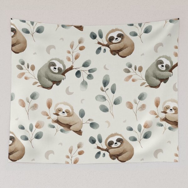 Item preview, Sleepy Sloth Pattern designed and sold by MegaNovaArt.