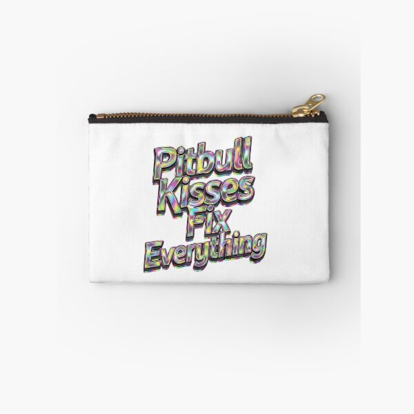 Item preview, Pitbull Kisses Fix Everything - Holographic 3D Iridescent Metallic Typography designed and sold by My Pitbull Place.
