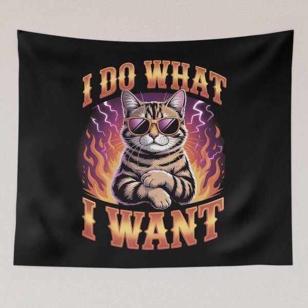 Item preview, I Do What I Want : Funny Cat Attitude Graphic Cool Kitty Meme designed and sold by NewaveBoutique.