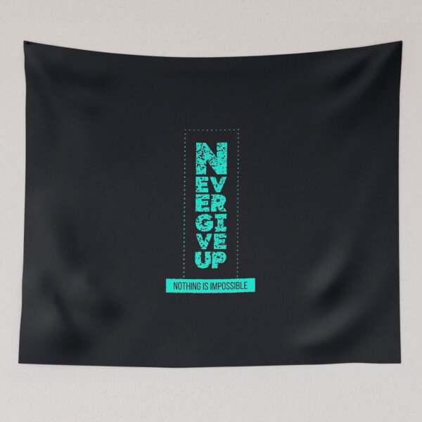 Item preview, Never Give Up Distressed Vertical Typography designed and sold by NexusCreash.